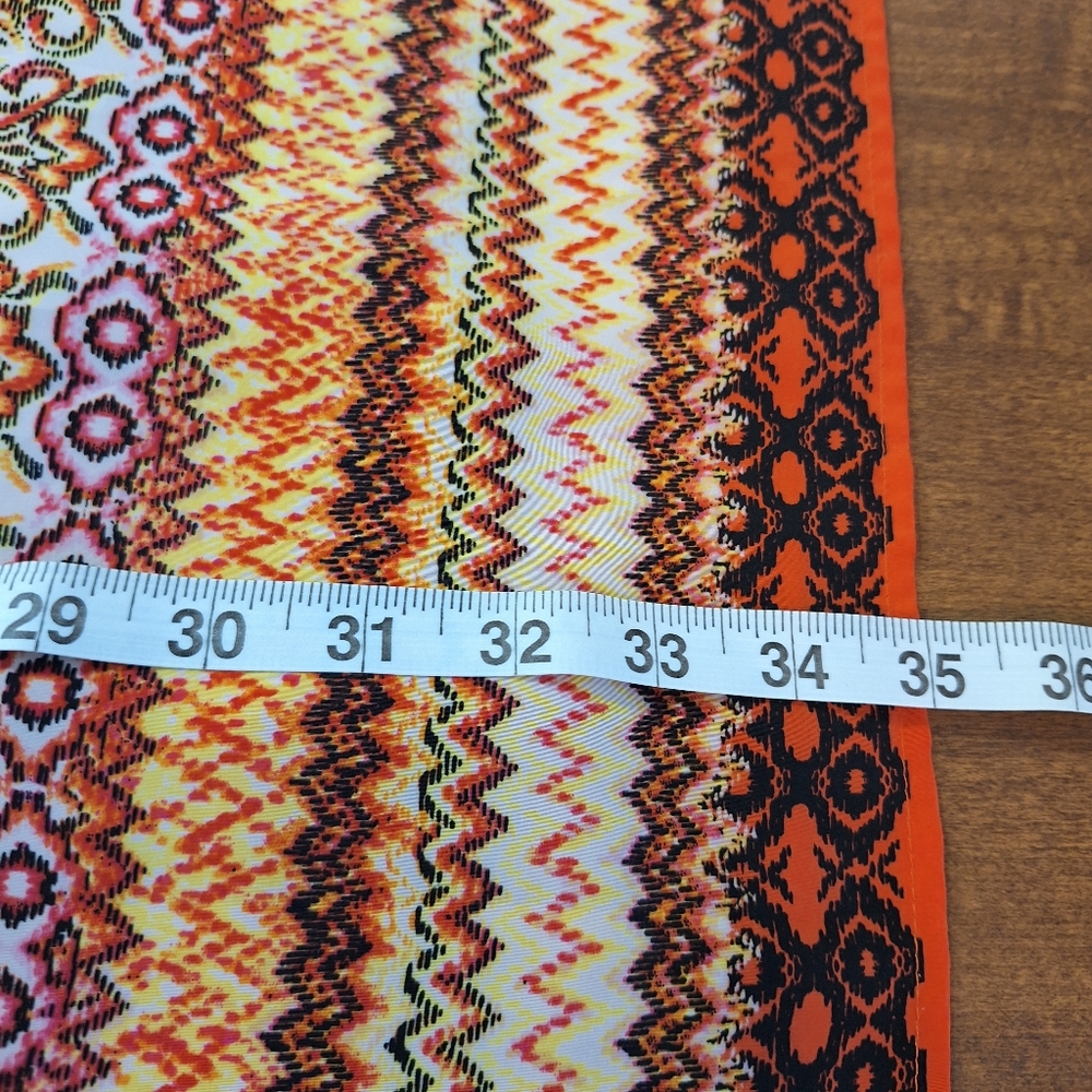 Vintage Sleeveless Back Zip Mini Dress Orange Pink Hippie Boho Tribal Small USA - Picture 15 of 15